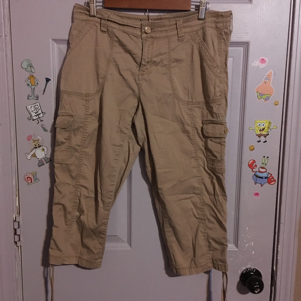Faded Glory Y2K Khaki Cargo Utility Pants Size 12
